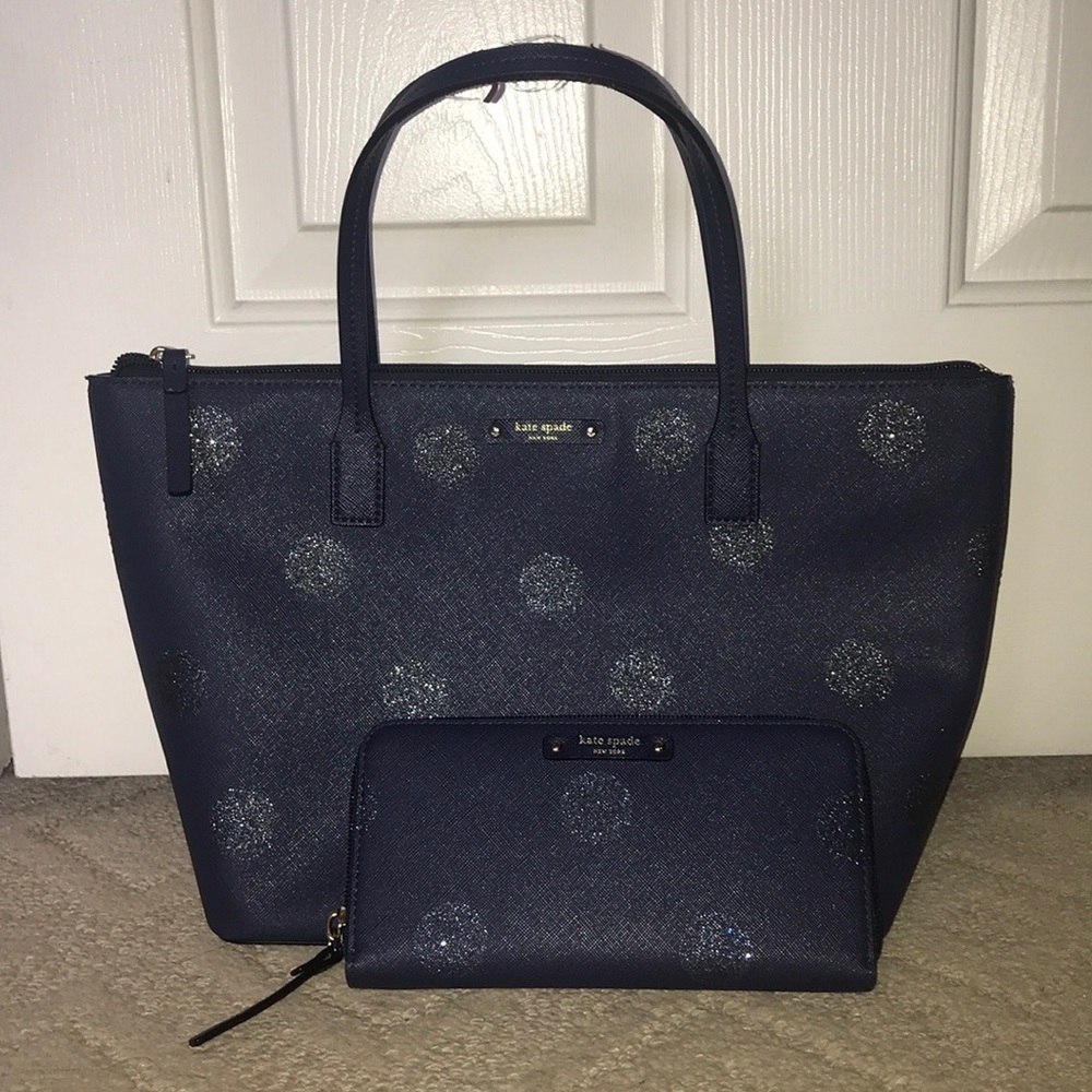 Kate spade blue tote set